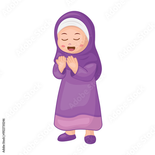 Indonesian Muslim children praying