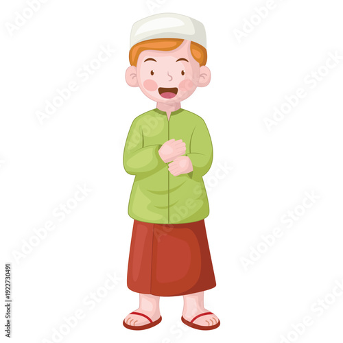 Indonesian Muslim children, greeting