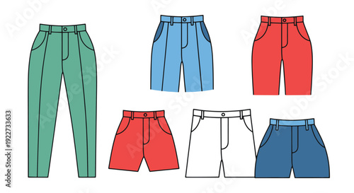 High Waist Pants minimal graphic color vector