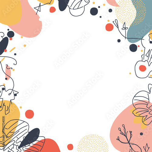 frame with flowers and butterflies