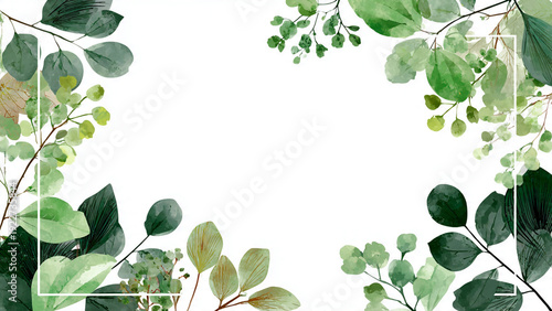 frame of green leaves