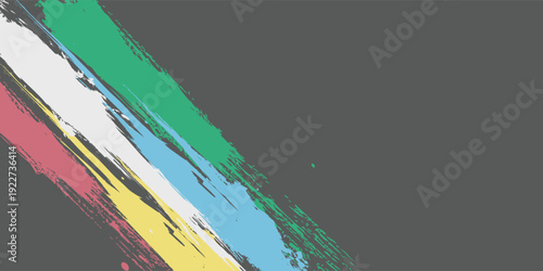 Disability Pride Flag Inspired Diagonal Brush Stroke Abstract Background