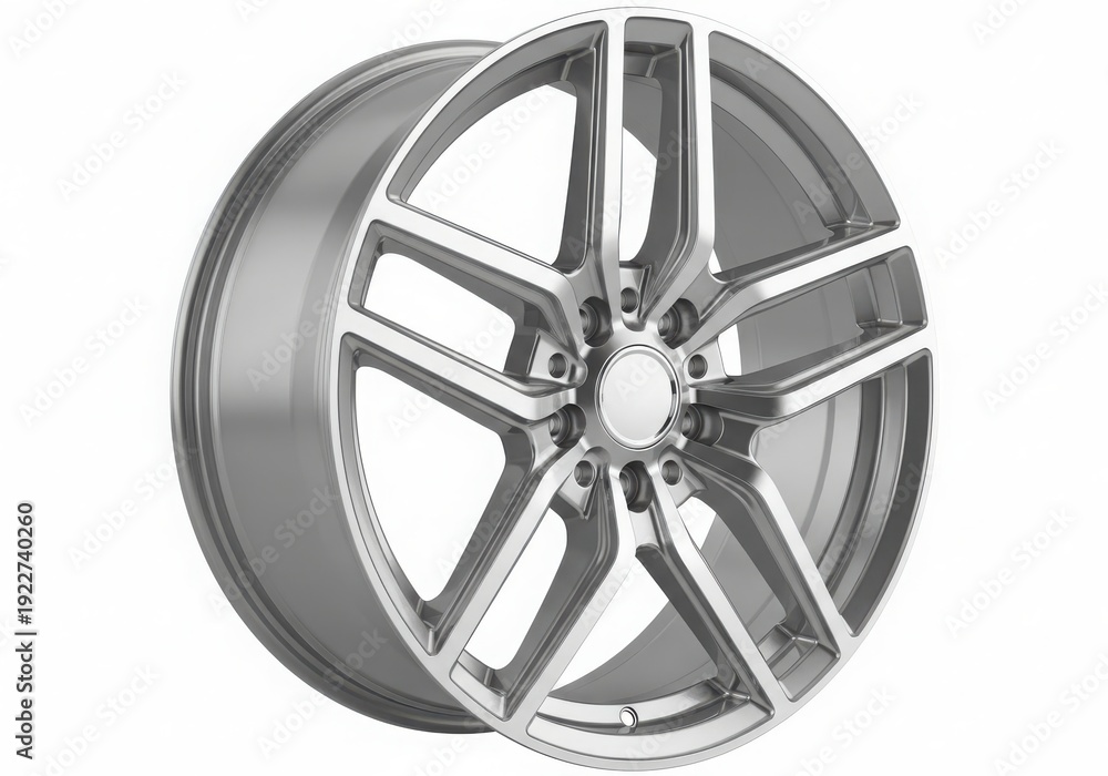 Obraz premium A high-quality chrome alloy wheel with a modern and stylish design