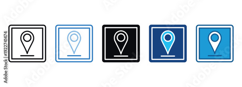 Travel Pin Icon Set Multiple Style Of