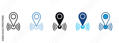 Live Location Icon Set Multiple Style Of