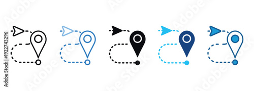 GPS Icon Set Multiple Style Of