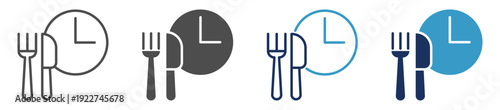 lunch time multi purpose icon set
