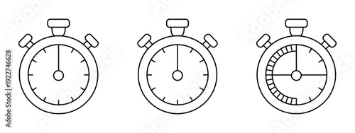 Stop watch logo vector editable stroke design template, modern timer and time management icon for branding, vector illustration