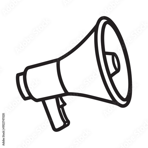 Megaphone icon vector illustration loudspeaker communication announcement isolated black line art