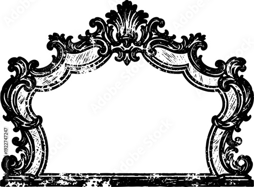 ornate vintage frame with detailed baroque floral and scroll patterns, antique decorative border design