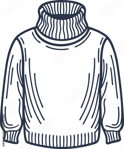 Cozy turtleneck sweater with ribbed cuffs and hem, warm winter knitwear design