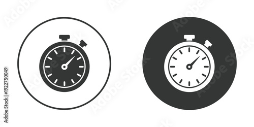 Timer stopwatch icon flat style vector art representing precise time measurement