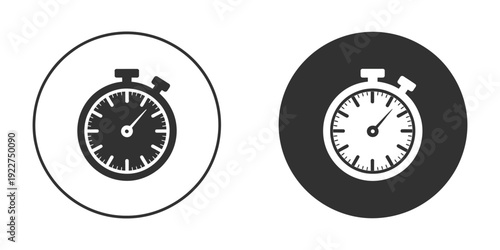 Timer stopwatch icon flat style vector art representing precise time measurement