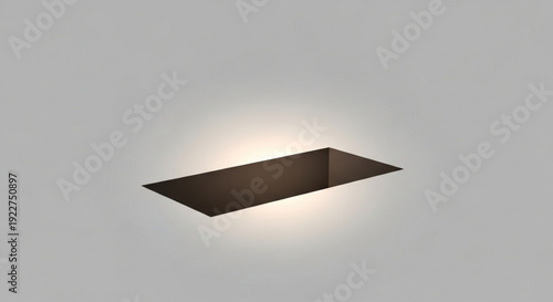 Modern recessed ceiling light fixture with warm glow on gray background sleek rectangular design