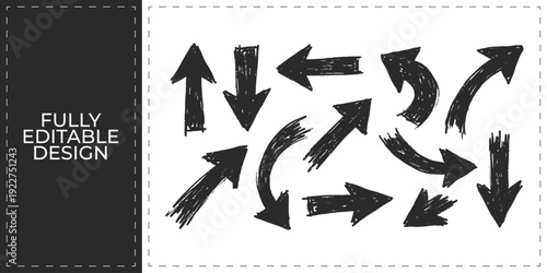 Hand Drawn Arrow and Direction Sign Vector Set EPS