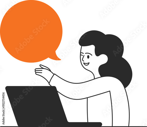 User Business Illustration Communication Chat Talk Woman Presentation