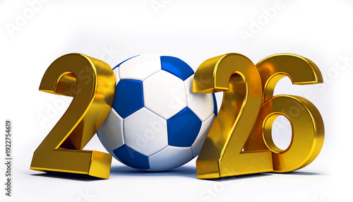 2026 soccer world championship concept with gold numbers