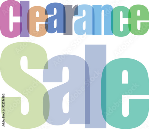 Colorful Word Collage Saying Clearance Sale