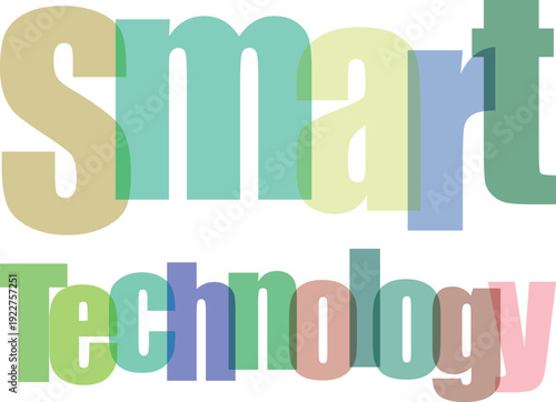 Smart Technology Concept with Colorful Letters