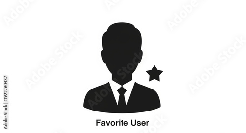 Silhouette of a favorite user icon with a star symbol.