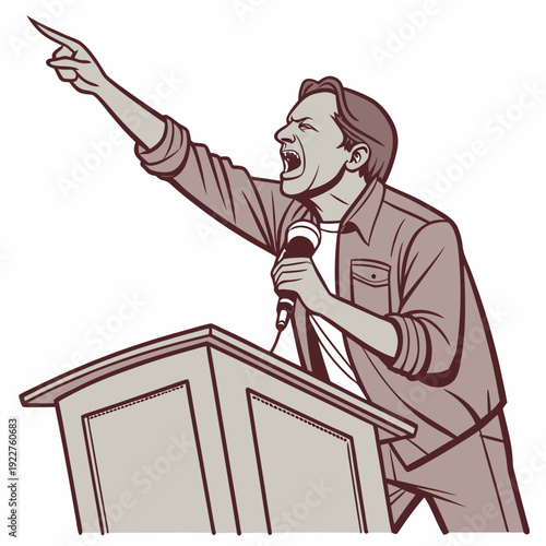 A man giving a speech at a podium