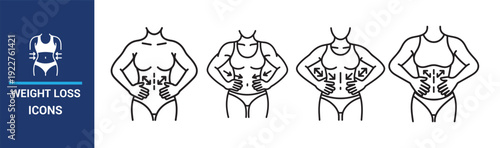 Slimming and muscle cain icon. Vector EPS 10