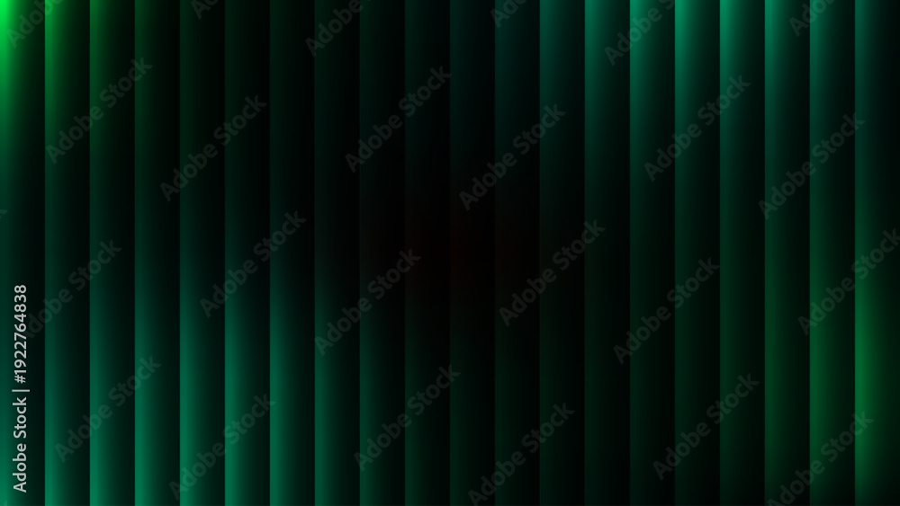 Obraz premium Dark Green Abstract Background with Vertical Gradient Stripes and Copy Space