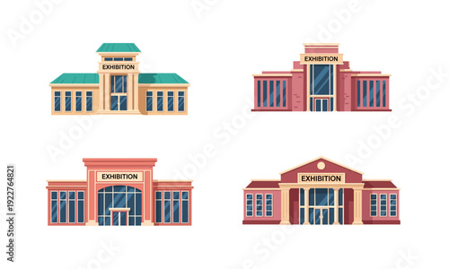 Scooter icons collection in cartoon style. Set of scooter icons in different shape and color