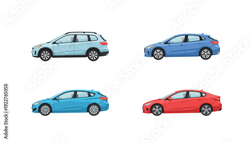 Embassy icons collection in cartoon style. Set of embassy pictures in different shape and color