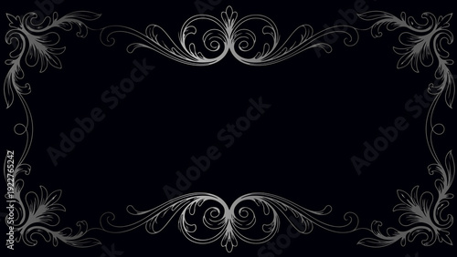Decorative silver frame with classic ornamentation