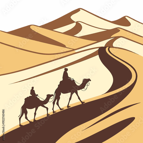 A man rides a camel through the desert