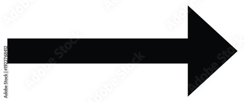 Black long arrow pointing to the right and left. Black horizontal bold single arrow. Arrow shape element. Big arrow icon. Straight black long arrow icons. Vector illustration on white background.