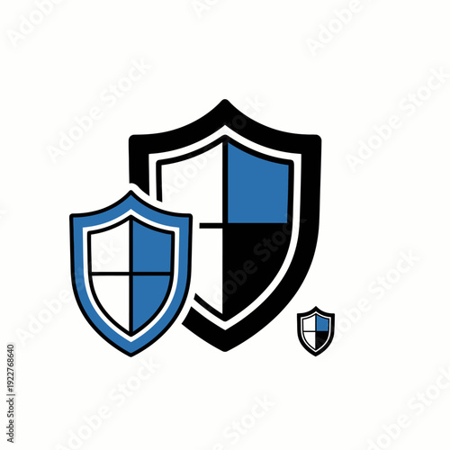 Shield icon representing protection and security, showcasing a modern and trustworthy design