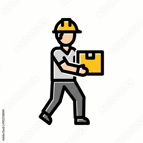 A delivery worker carrying a box, ready to deliver goods 