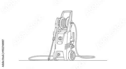 Vacuum Cleaner Line Art Illustration.
