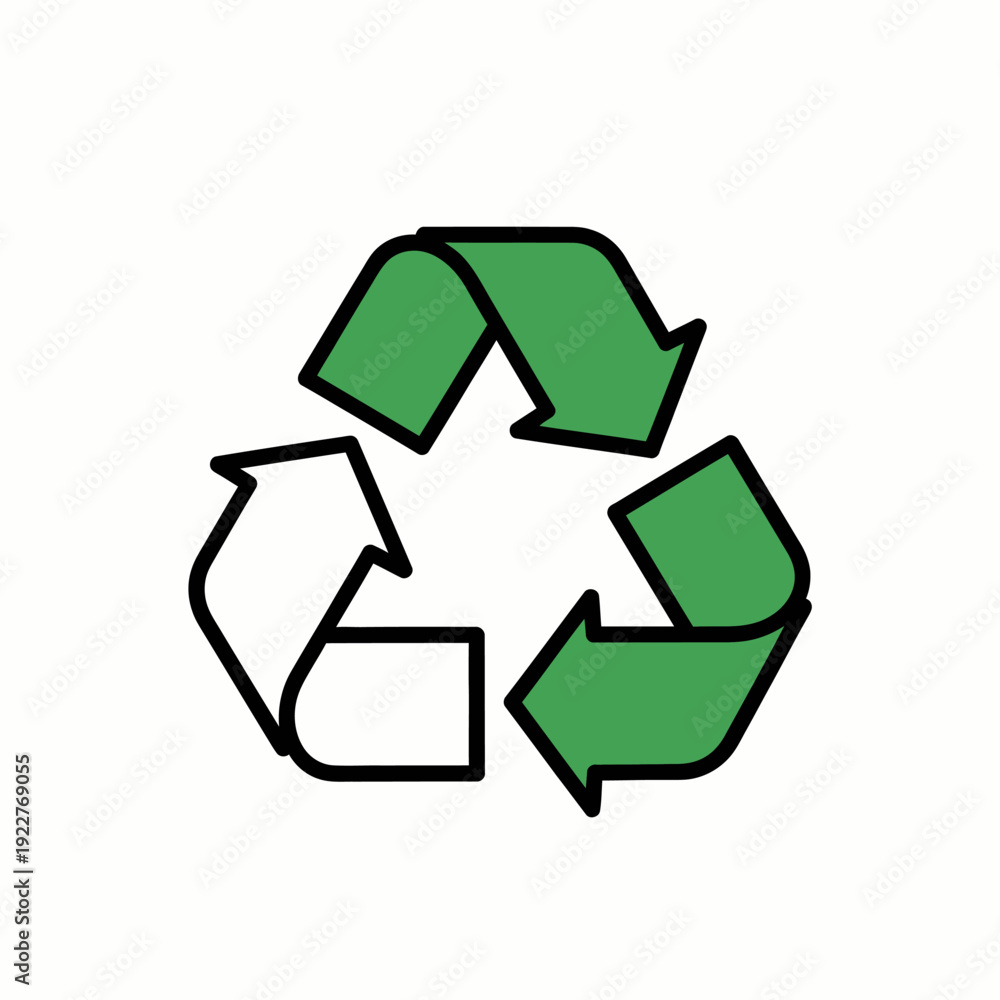 Obraz premium Recycle logo illustrating the symbol of environmental protection. The image features a circular arrow design with shades of green