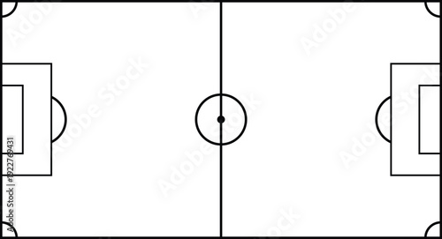 Football Soccer Pitch Diagram Top View Vector for Sports Strategy and Tactics