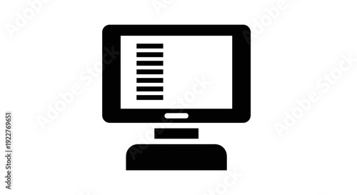 Simple Computer Monitor Icon Design.