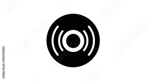 Vinyl Record Icon Simple Design.