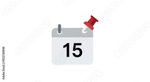 Calendar page with red push pin.