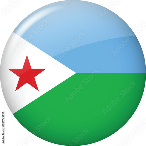 Djibouti National Flag Round Glossy Button With Red Star Free Download Djibouti National Flag Round Glossy Button With Red Star - GFXLoad