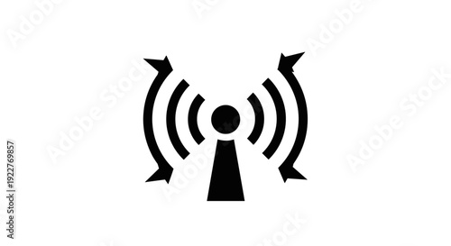 Wireless Signal Icon Black Illustration.
