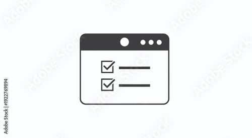 Checklist on a computer screen icon.