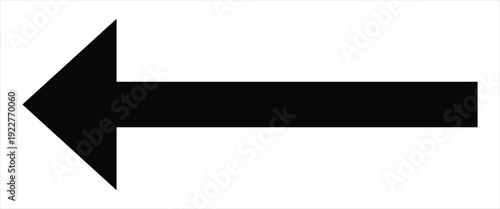 Horizontal straight long black arrow icon. Vector illustrator. Isolated long arrow icon use graphic design. Illustration on white background.  