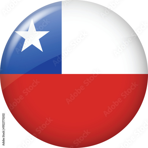 Chile National Flag Round Glossy Button With White Star Free Download Chile National Flag Round Glossy Button With White Star - GFXLoad