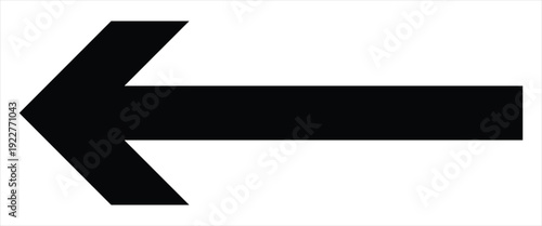 Arrow icons, black left arrow, black direction pointer, straight pointed arrow icon, black arrow isolated on white background, black arrow white background.