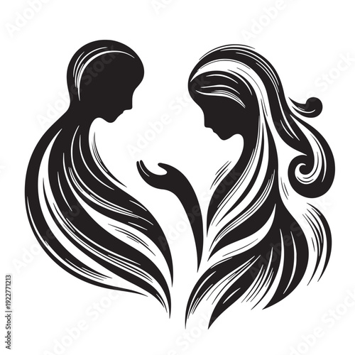 Black Kindness Silhouette Vector, High Quality Illustration on White Background