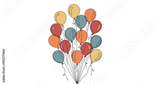 Vibrant multicolored celebration balloons bundled together creating a festive atmosphere perfect for cheerful party invitations event decorations and happy birthday greetings