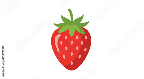 Vibrant red strawberry illustration on white background isolated for design