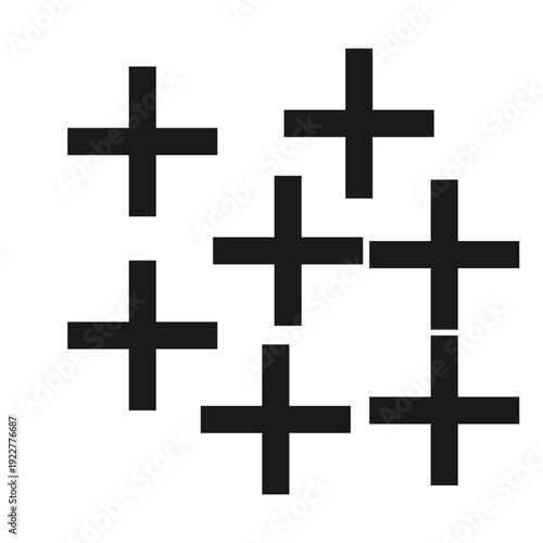 Abstract Black Plus Symbols on Light Background